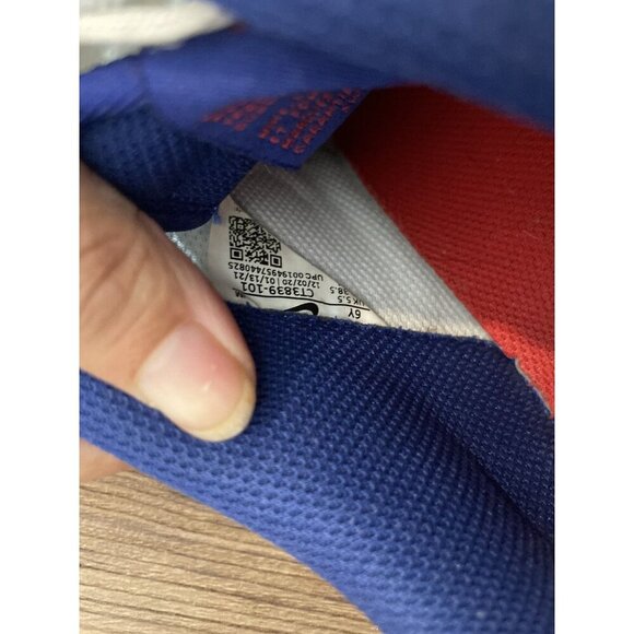 Nike Air Force 1 Low White Blue Swoosh Casual Sneakers Size 6Y (W 7.5) - Picture 5 of 11